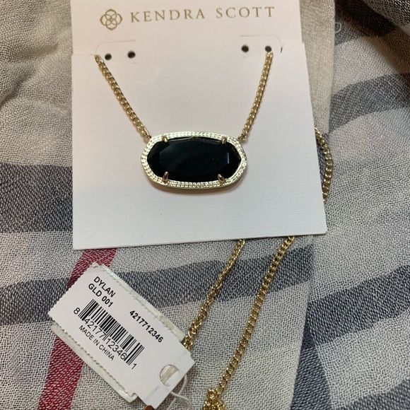 Kendra Scott Dylan black necklace in yellow gold. - Picture 2 of 4